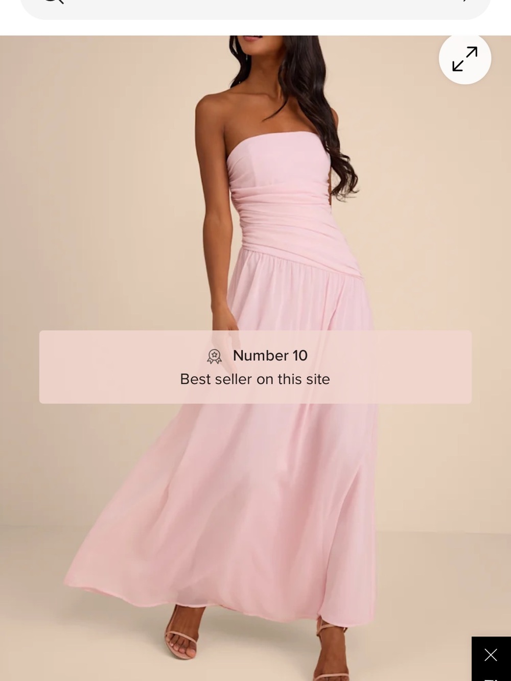 Lulu's Blush Strapless Maxi Dress
